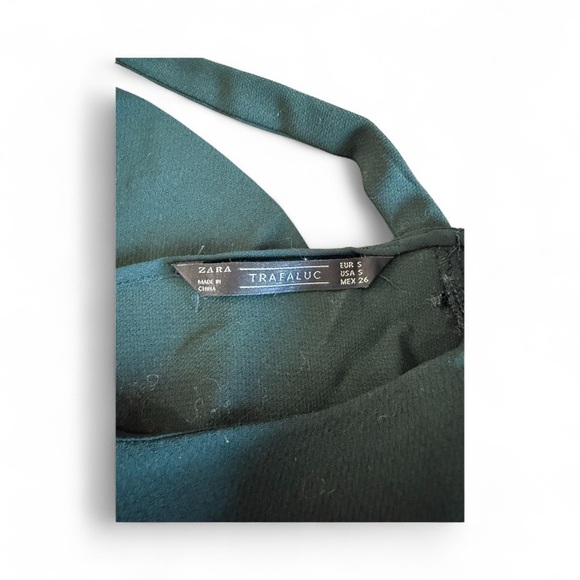 Zara Hunter Green Bell Sleeve Blouse - Picture 8 of 8